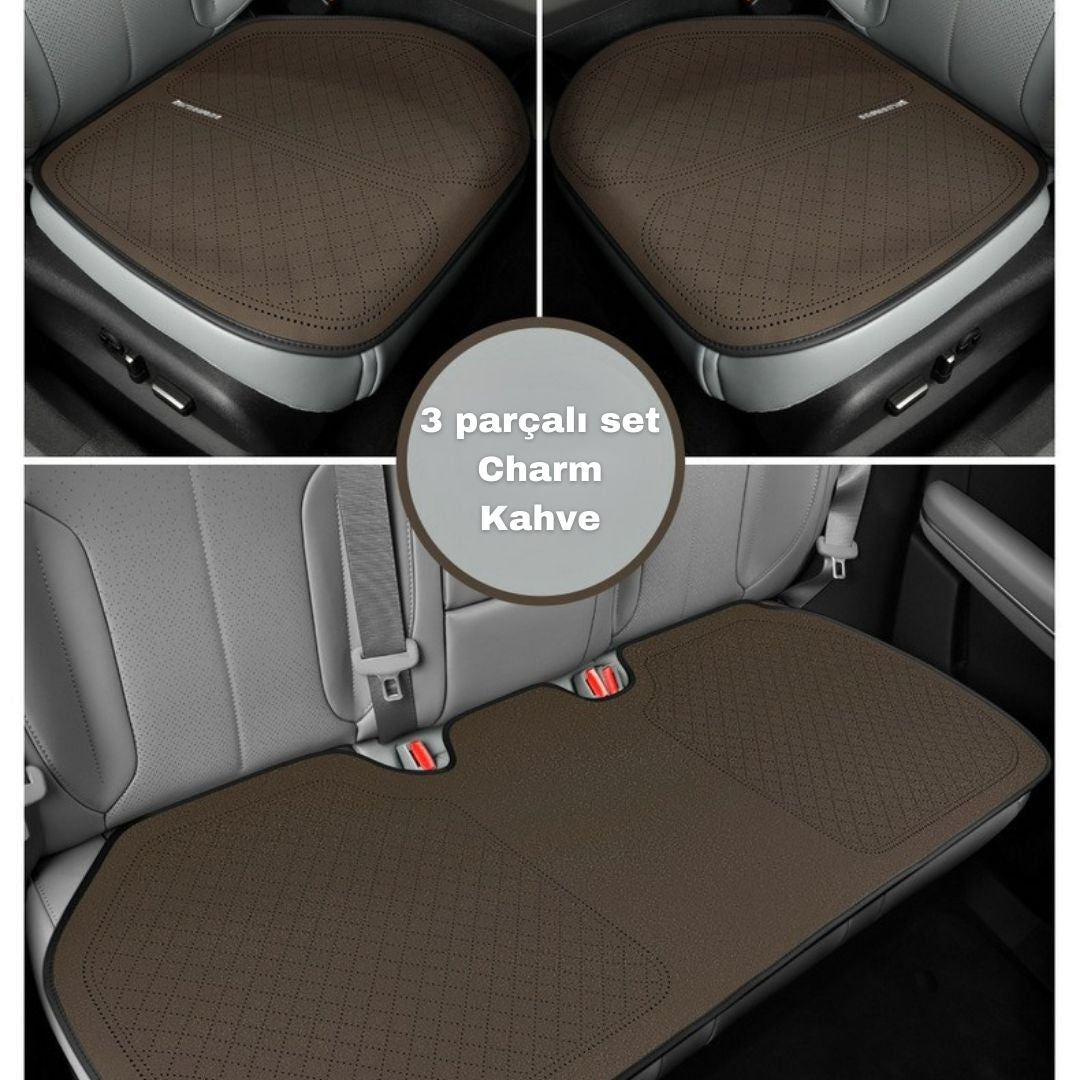 AutoPro® Ön-Arka 3 Parça Delikli Tasarım Koltuk Koruyucu Set (Premium-Üst Kalite)