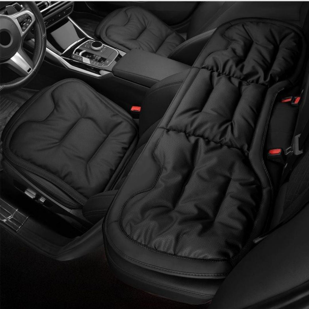 AutoPro® Ön-Arka Delikli Nappa Deri Oturma Minderi + Sırt Minderi Seti (Premium-Üst Kalite)