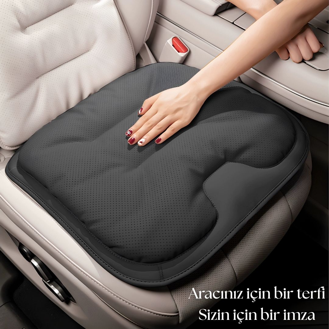 AutoPro® Ön-Arka Delikli Nappa Deri Oturma Minderi + Sırt Minderi Seti (Premium-Üst Kalite)