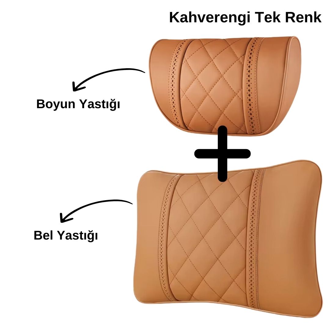 AutoPro® Maybach Dizayn Bel ve Boyun Yastığı Seti
