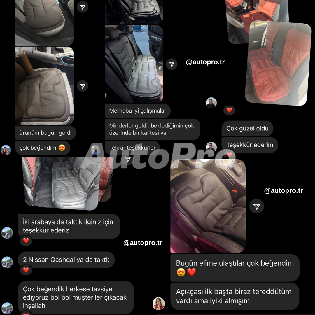 AutoPro® Ön-Arka Delikli Nappa Deri Oturma Minderi + Sırt Minderi Seti (Premium-Üst Kalite)