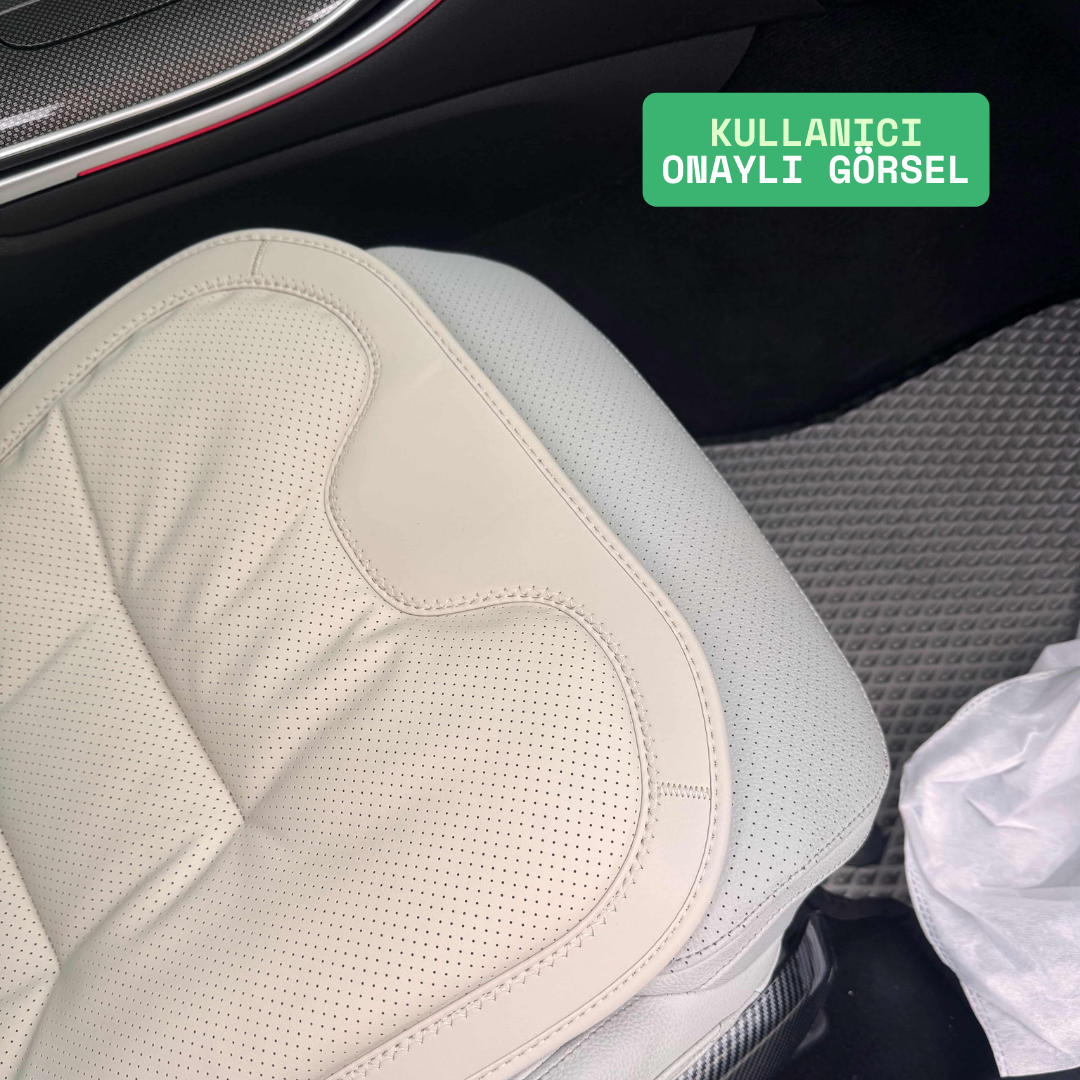 AutoPro® Ön-Arka 7 Parça Delikli Nappa Deri Koltuk Minderi + Sırt Minderi Seti (Premium-Üst Kalite)