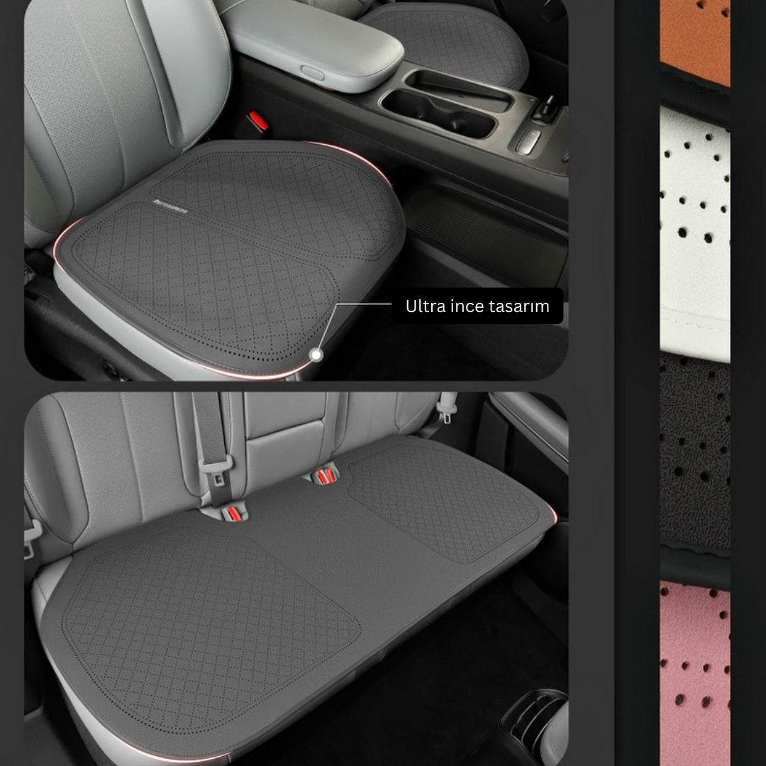 AutoPro® Ön-Arka 3 Parça Delikli Tasarım Koltuk Koruyucu Set (Premium-Üst Kalite)
