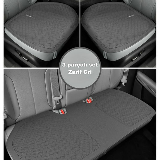 AutoPro® Ön-Arka 3 Parça Delikli Tasarım Koltuk Koruyucu Set (Premium-Üst Kalite)