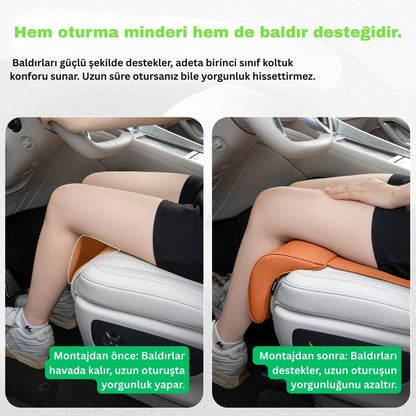 AutoPro® Nappa Deri Baldır Destek Minderi - İnce Tasarım