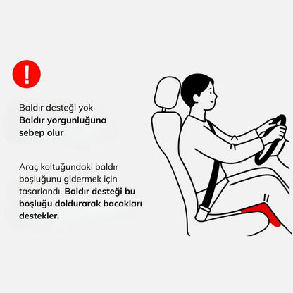 AutoPro® Nappa Deri Baldır Destek Minderi - İnce Tasarım