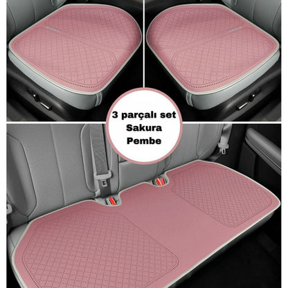 AutoPro® Ön-Arka 3 Parça Delikli Tasarım Koltuk Koruyucu Set (Premium-Üst Kalite)