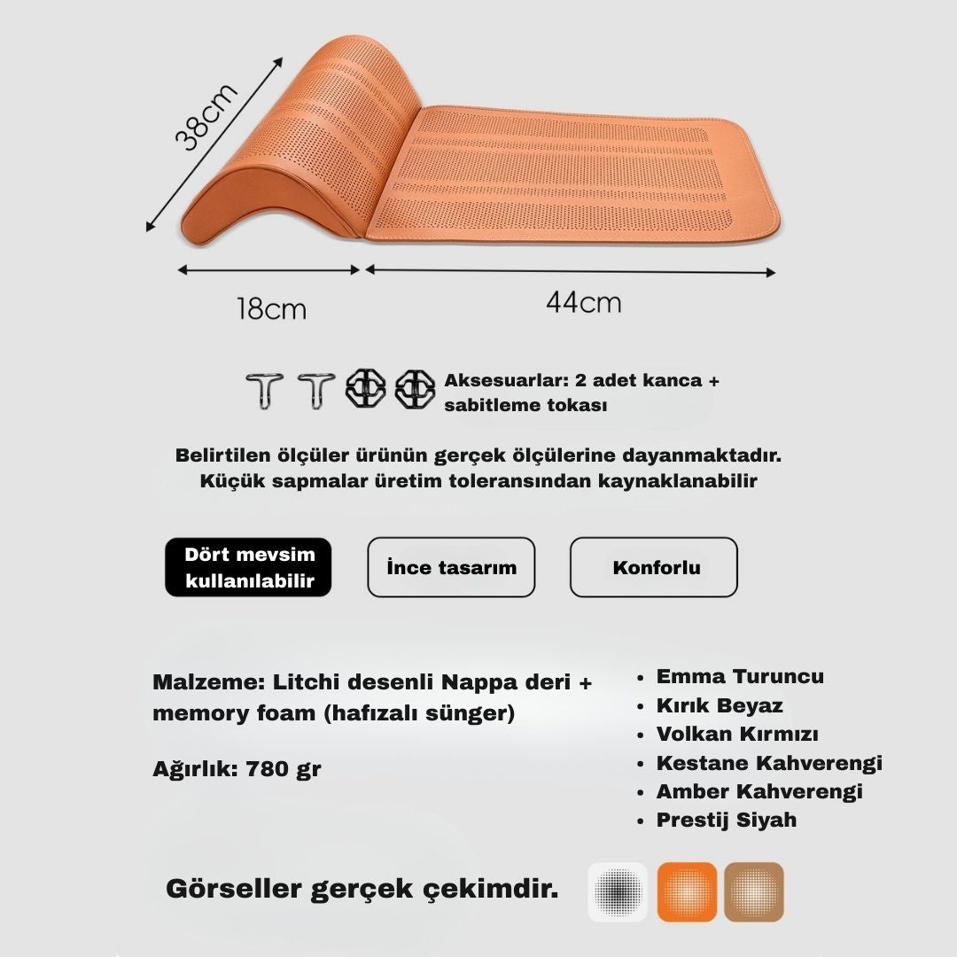 AutoPro® Nappa Deri Baldır Destek Minderi - İnce Tasarım