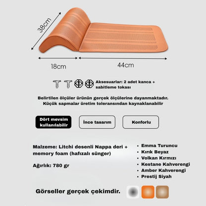 AutoPro® Nappa Deri Baldır Destek Minderi - İnce Tasarım