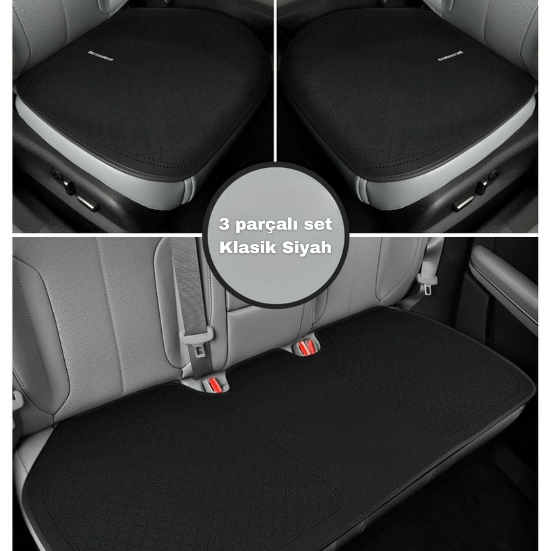 AutoPro® Ön-Arka 3 Parça Delikli Tasarım Koltuk Koruyucu Set (Premium-Üst Kalite)