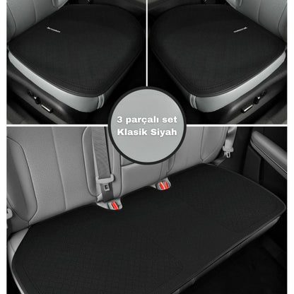 AutoPro® Ön-Arka 3 Parça Delikli Tasarım Koltuk Koruyucu Set (Premium-Üst Kalite)