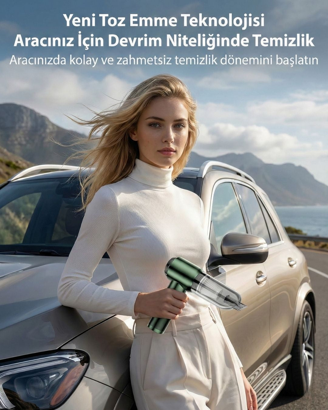 AutoPro® Premium Şarjlı Araç Süpürgesi - 18000pa Güçlü Portatif 3 Kademeli