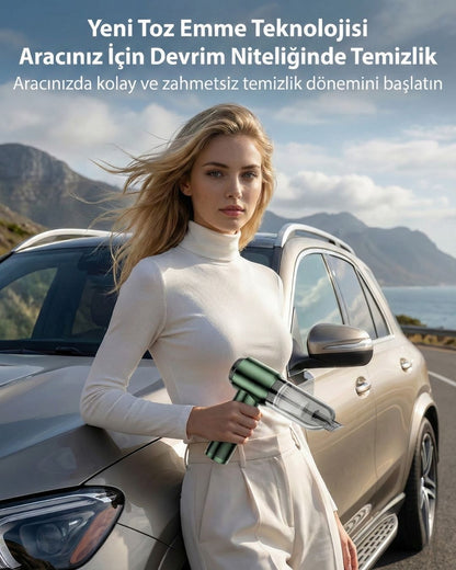 AutoPro® Premium Şarjlı Araç Süpürgesi - 18000pa Güçlü Portatif 3 Kademeli