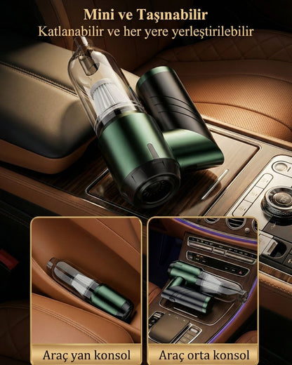 AutoPro® Premium Şarjlı Araç Süpürgesi - 18000pa Güçlü Portatif 3 Kademeli