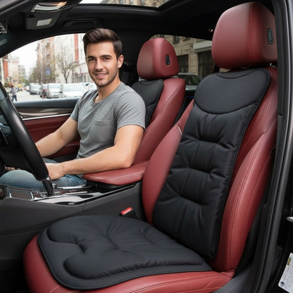 AutoPro® Ön-Arka Delikli Nappa Deri Oturma Minderi + Sırt Minderi Seti (Premium-Üst Kalite)